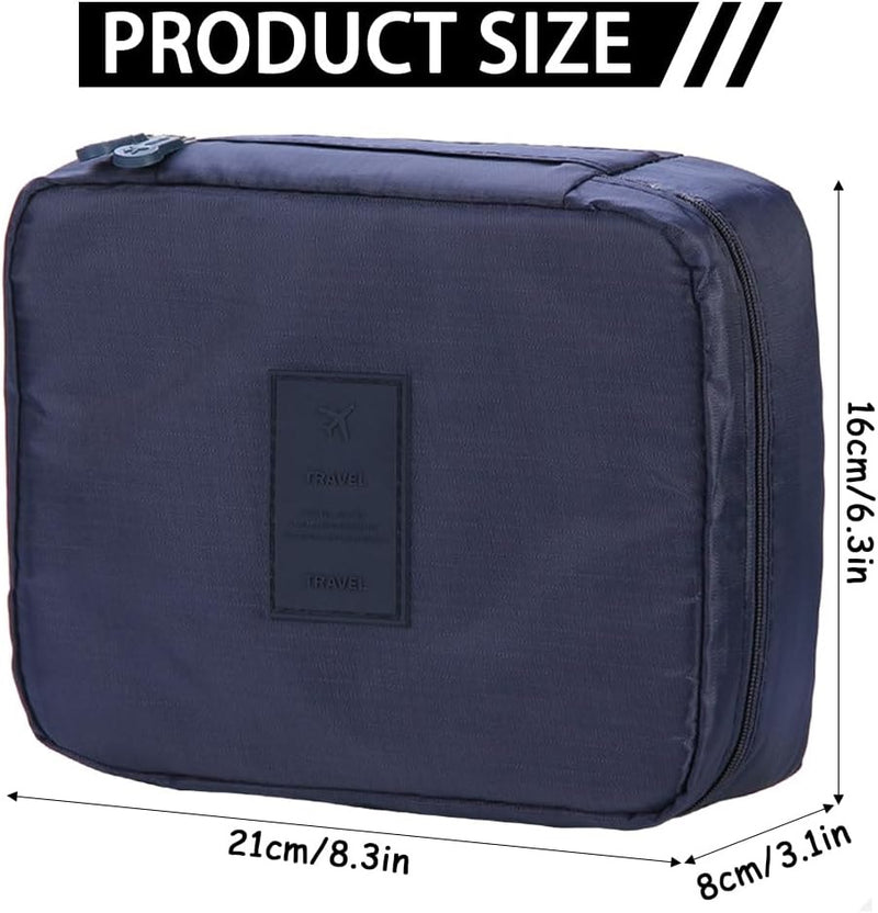 Portable Waterproof Travel Makeup Organizer Cosmetic Bag - Bathroom Storage - Carry Case Toiletry Bag For Men And Women -BLUE - AABA MALL