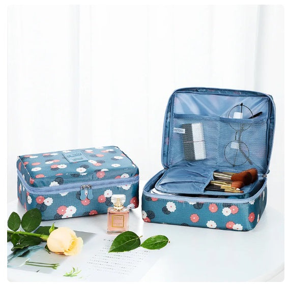 Portable Waterproof Travel Makeup Organizer Cosmetic Bag | Makeup & Cosmetic Organizer Case for Men and Women ? Portable Bathroom Storage Pouch - AABA MALL