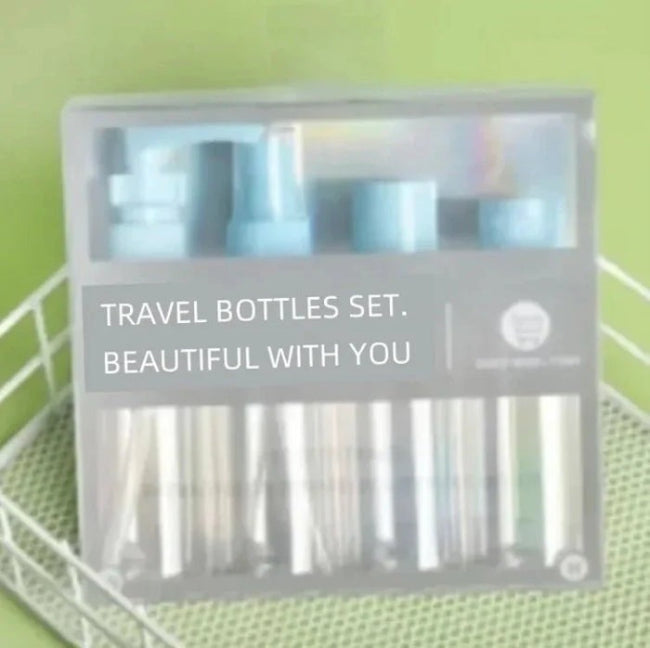 Pack of 4 silicone refillable travel bottles, TSA-approved leakproof dispenser set for shampoo and lotion