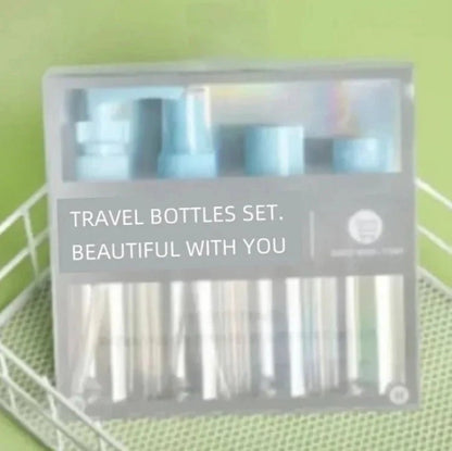 Pack of 4 silicone refillable travel bottles, TSA-approved leakproof dispenser set for shampoo and lotion