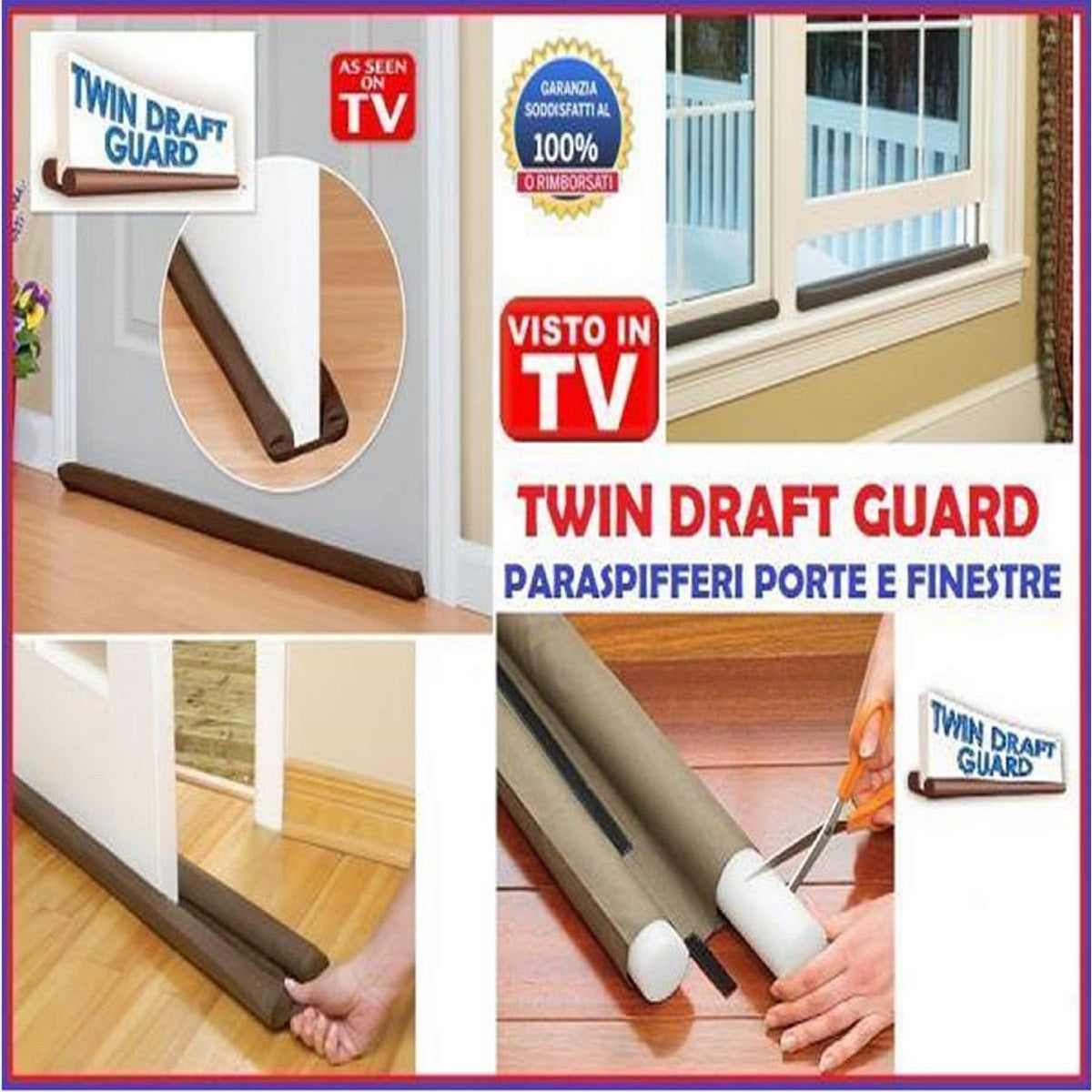 Door Seal Twin Draught Draft Guard Door Closer Bottom Brown Sealing Strip