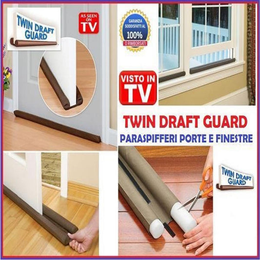 Door Seal Twin Draught Draft Guard Door Closer Bottom Brown Sealing Strip