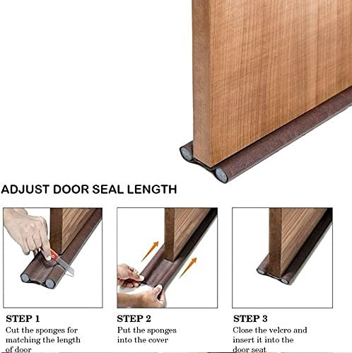 Door Seal Twin Draught Draft Guard Door Closer Bottom Brown Sealing Strip