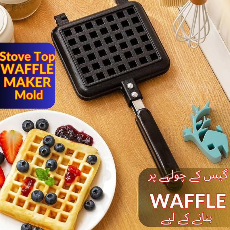 Cake Mold Household Waffle Non-Stick Pastry Gas Stove Baking Tray DIY Baking Tool Set Lattice Muffin Machine Mold Sandwich Toaster - AABA MALL