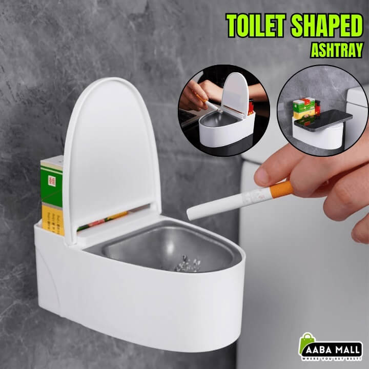 Wall Mounted Toilet Shaped Ashtray with Cigarette Holder and Stainless Steel Bowl | AABAMALL.PK Pakistan