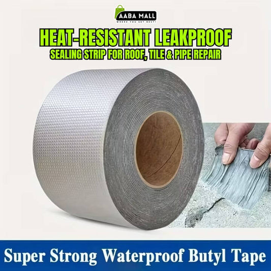 Waterproof butyl tape roll being applied for roof and pipe sealing